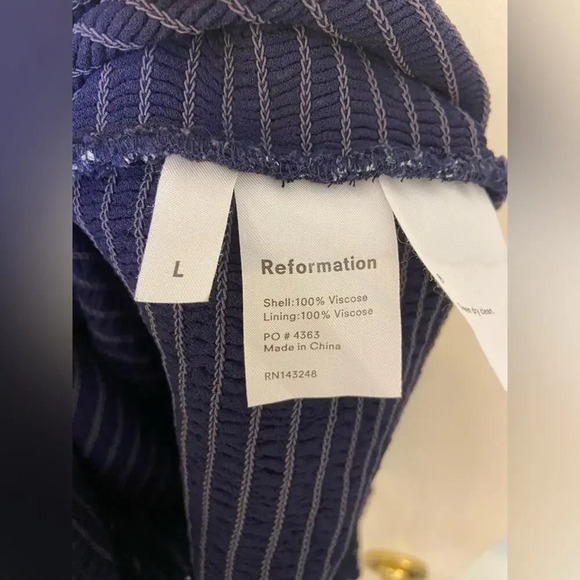 Reformation Chantilly Smocked Tube Mini Dress Floral Blue & White Size Large - Picture 9 of 10